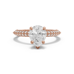 Image for Pear Surprise diamond Ring with Knife Edge Pave band