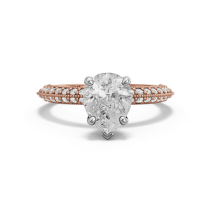 Image for Pear Surprise diamond Ring with Knife Edge Pave band