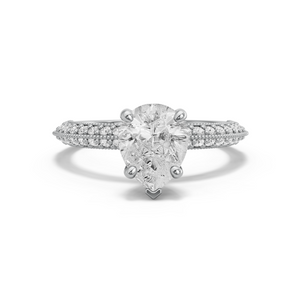 Image for Pear Surprise diamond Ring with Knife Edge Pave band
