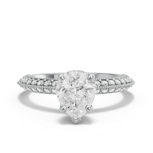 Image for Pear Surprise diamond Ring with Knife Edge Pave band