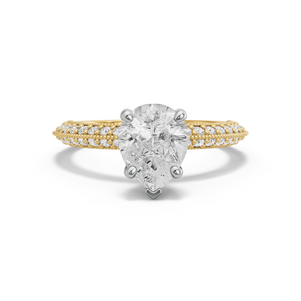 Image for Pear Surprise diamond Ring with Knife Edge Pave band