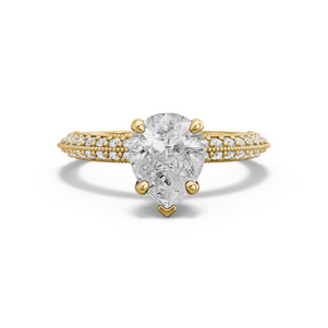 Image for Pear Surprise diamond Ring with Knife Edge Pave band