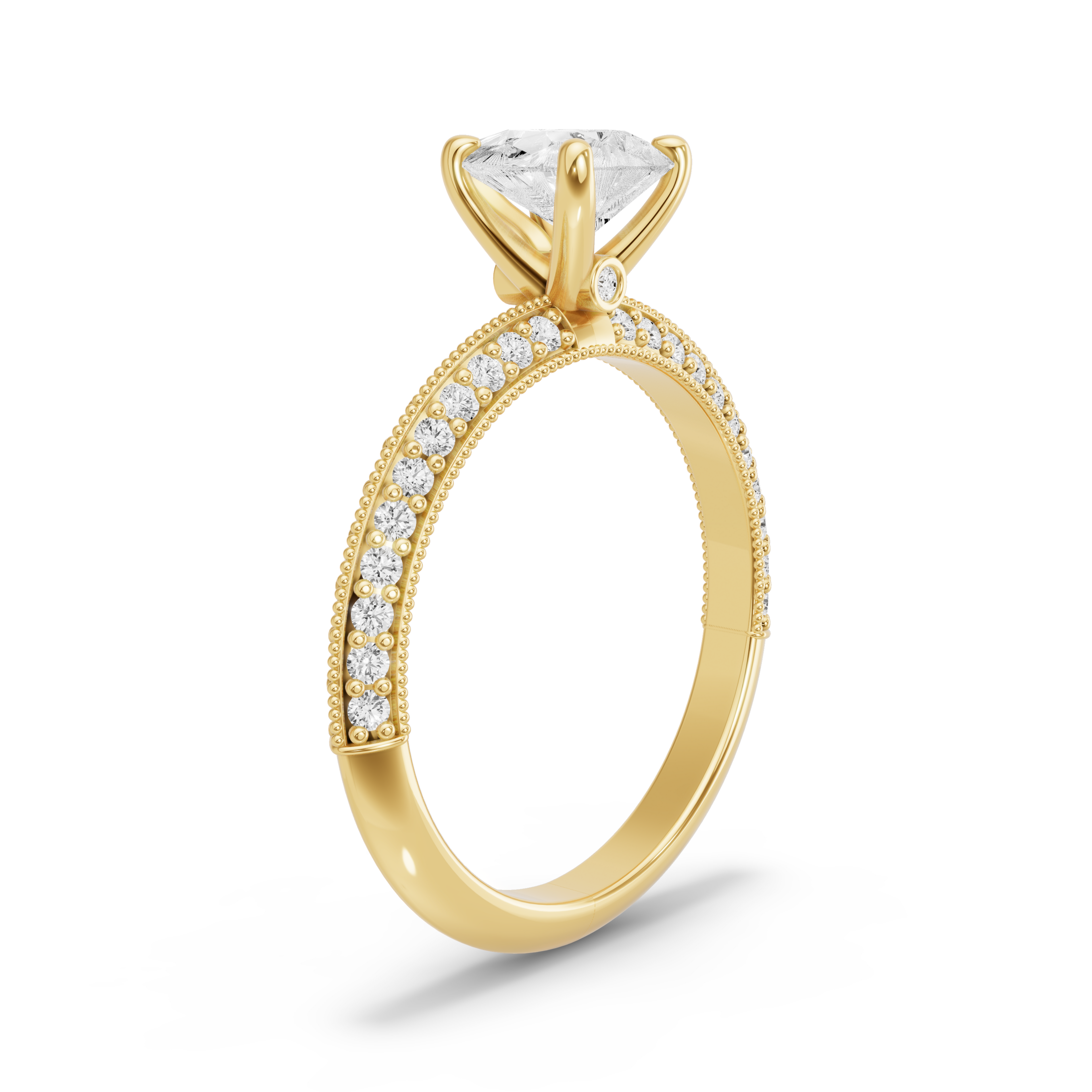 Image for Pear Surprise diamond Ring with Knife Edge Pave band