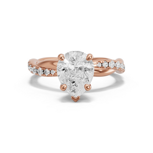 Image for Pear Surprise diamond Ring with Rope Pave band