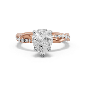 Image for Pear Surprise diamond Ring with Rope Pave band