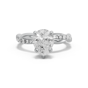 Image for Pear Surprise diamond Ring with Rope Pave band