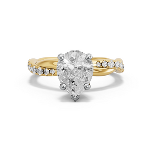 Image for Pear Surprise diamond Ring with Rope Pave band