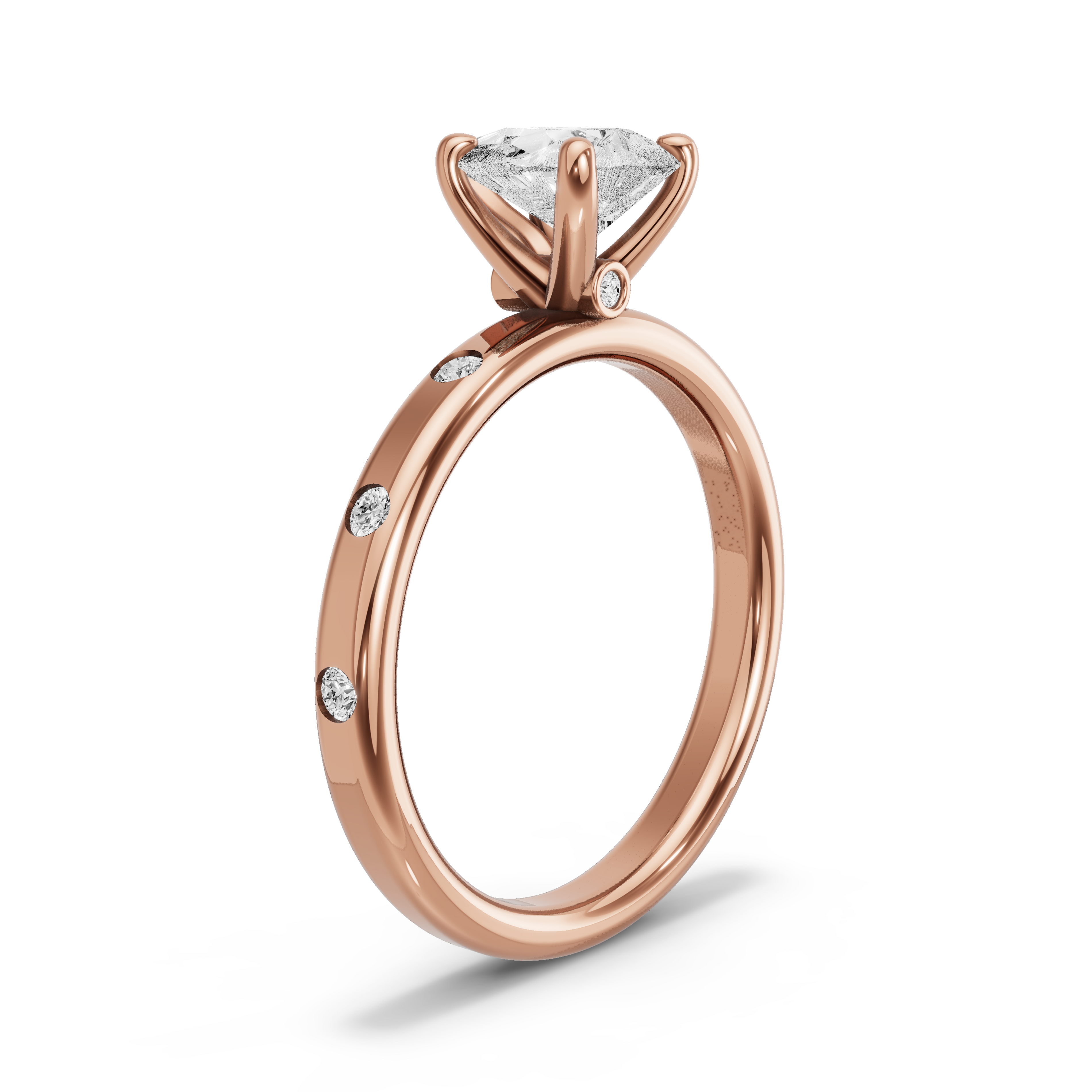 Image for pear-surprise-diamond-ring-with-sleek-accent-band-in-18k-rose-gold