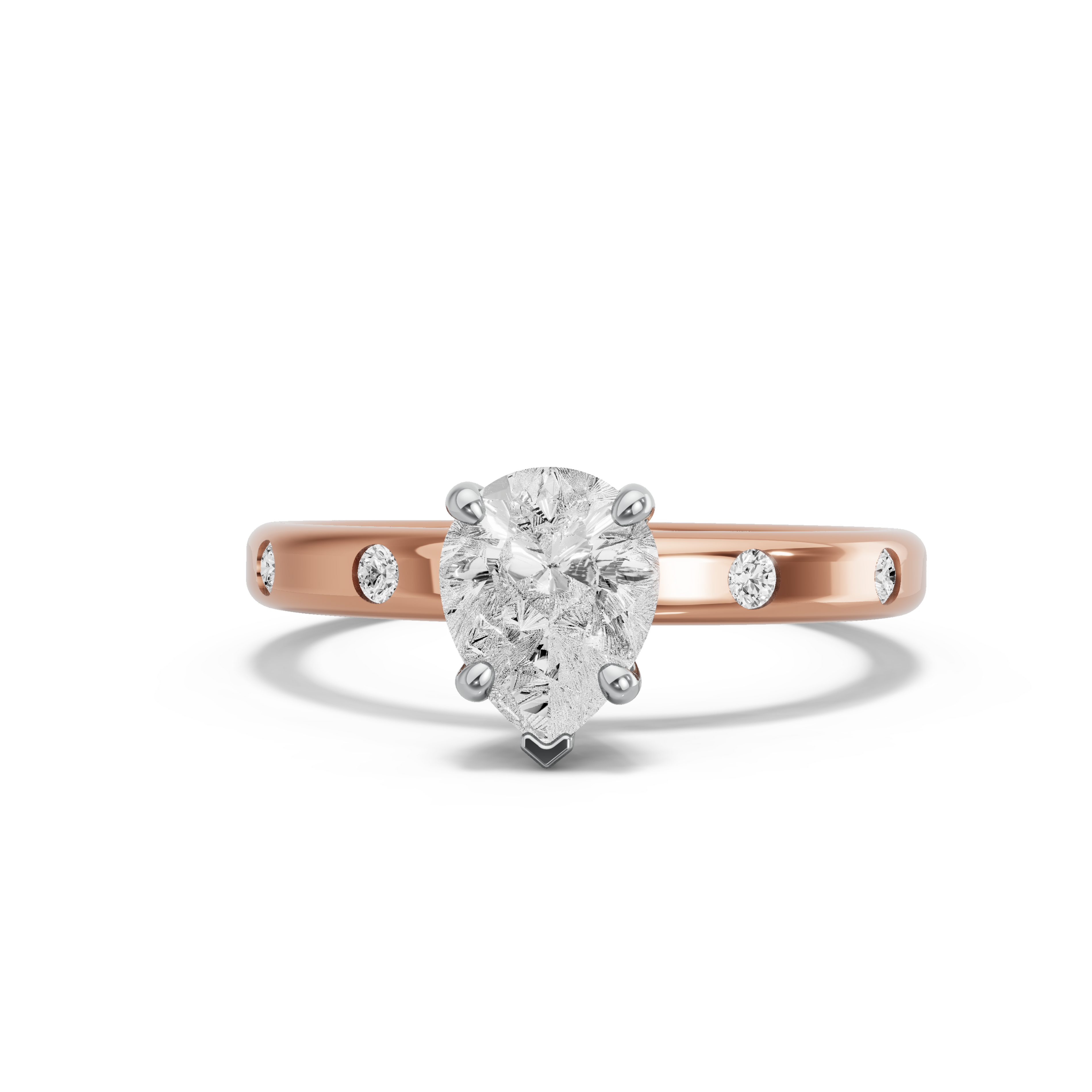 Image for pear-surprise-diamond-ring-with-sleek-accent-band-in-14k-two-tone-rose-gold