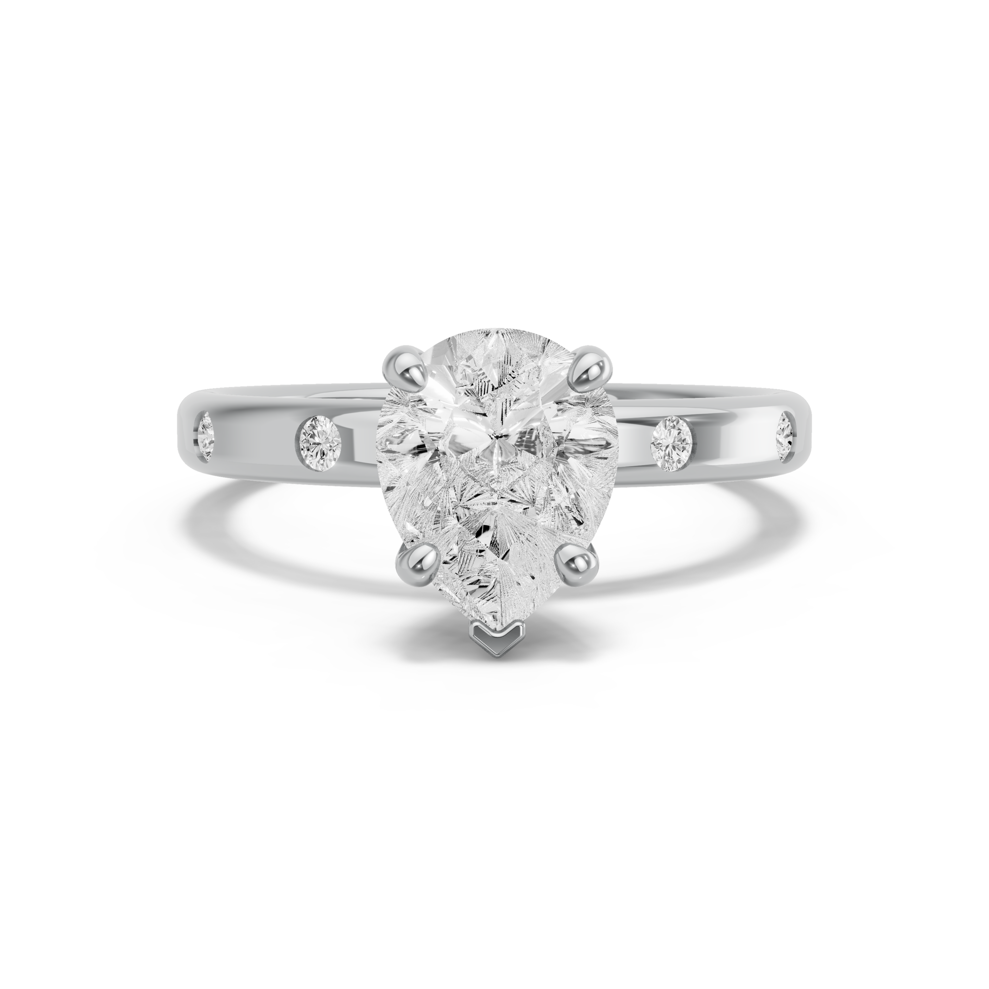 Image for Pear Surprise diamond Ring with Sleek Accent band