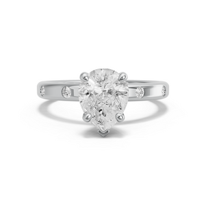 Image for Pear Surprise diamond Ring with Sleek Accent band