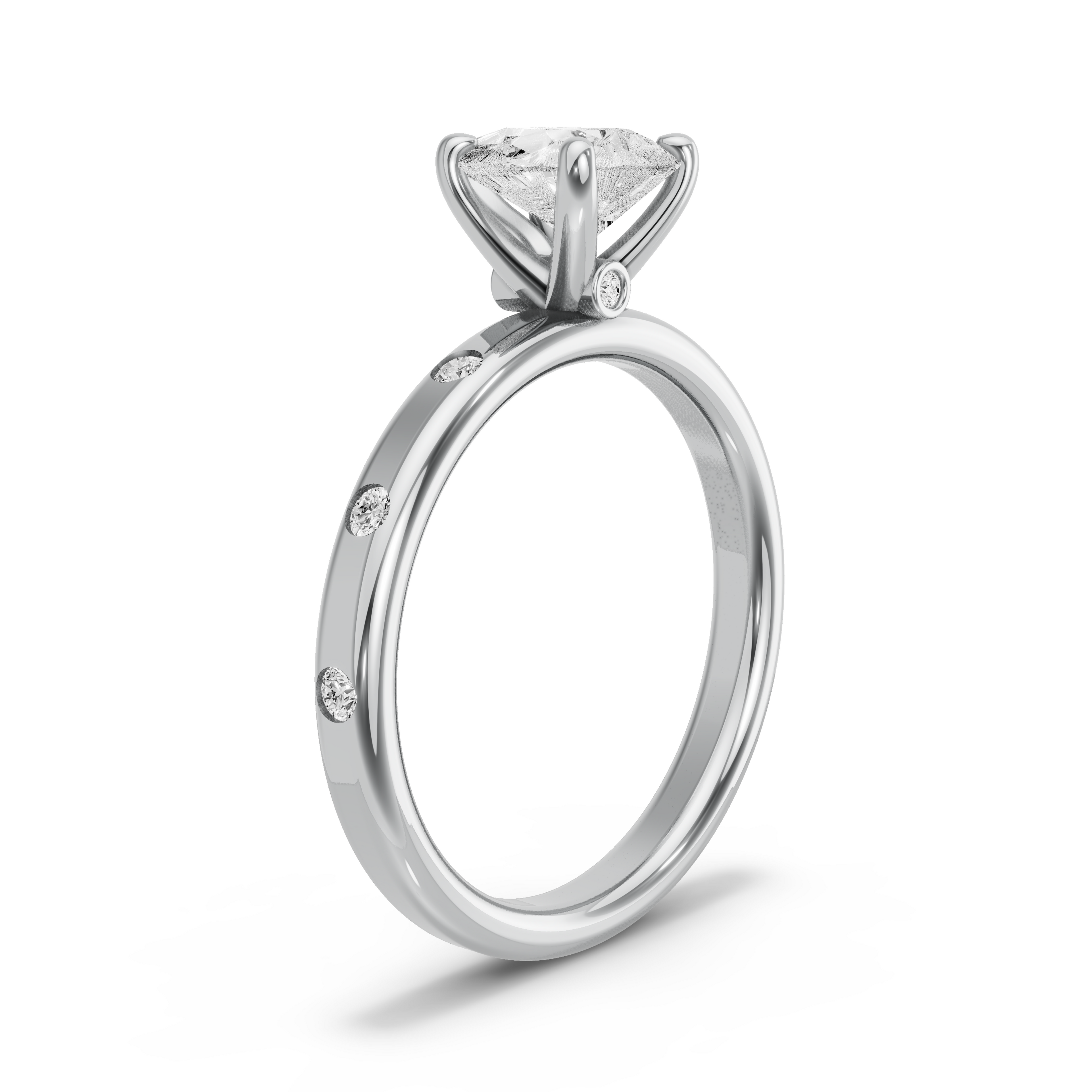 Image for Pear Surprise diamond Ring with Sleek Accent band