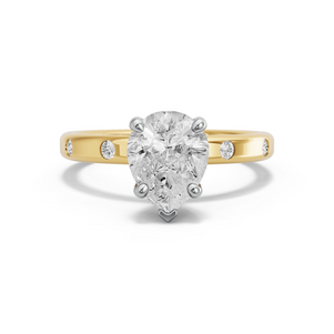 Image for Pear Surprise diamond Ring with Sleek Accent band