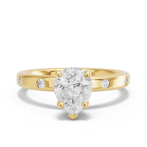 Image for Pear Surprise diamond Ring with Sleek Accent band