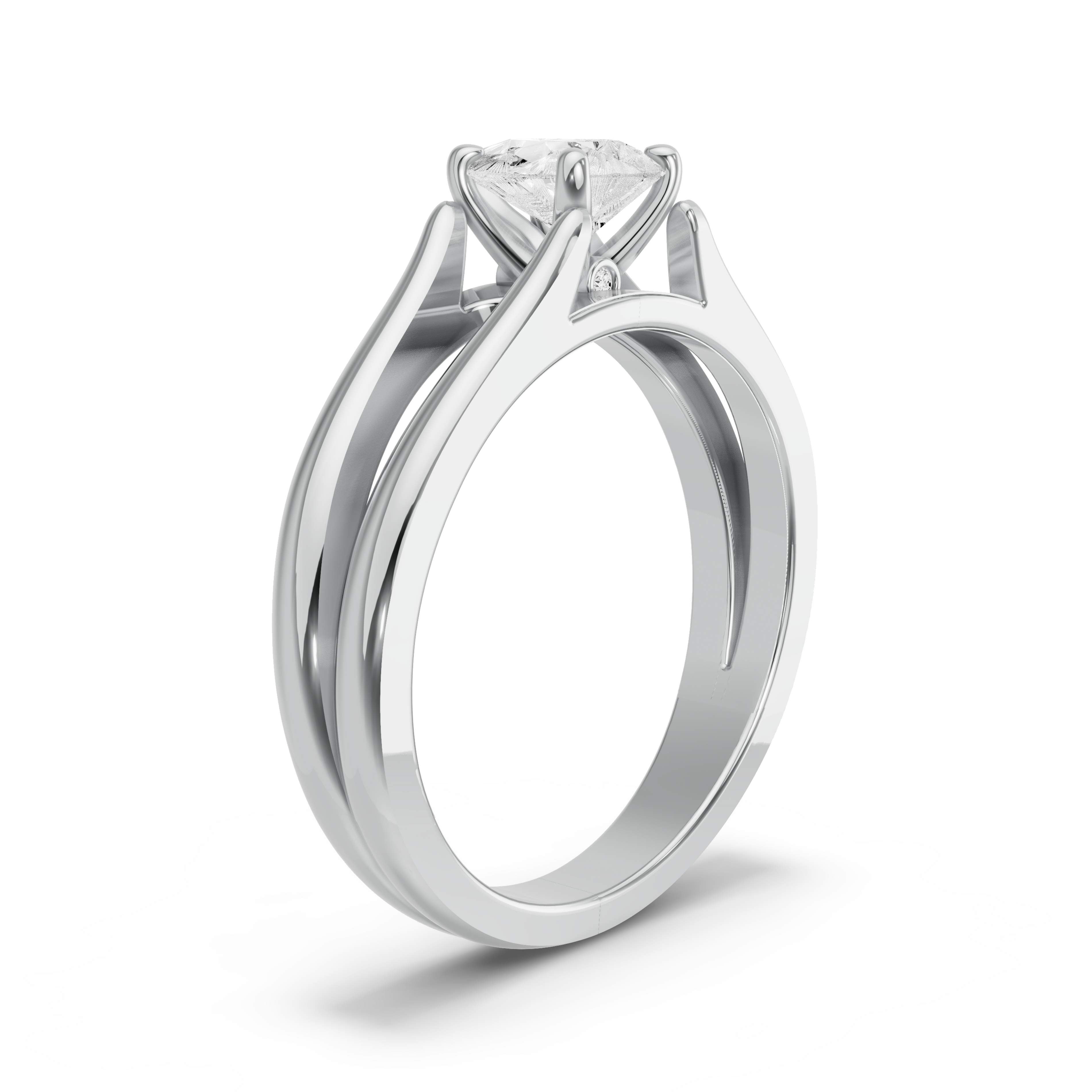 Image for Pear Surprise diamond Ring with Split Ring Solitaire band