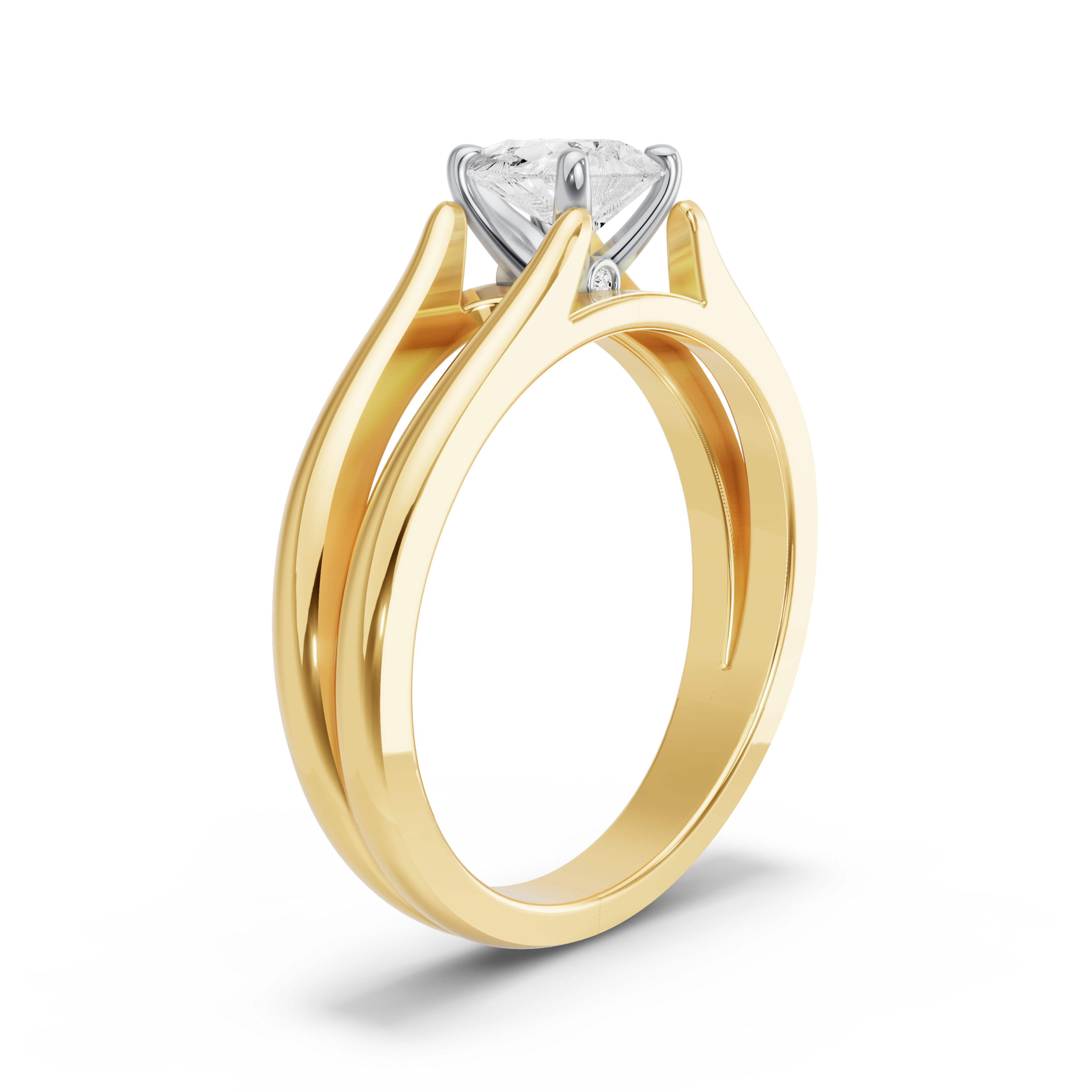 Image for Pear Surprise diamond Ring with Split Ring Solitaire band