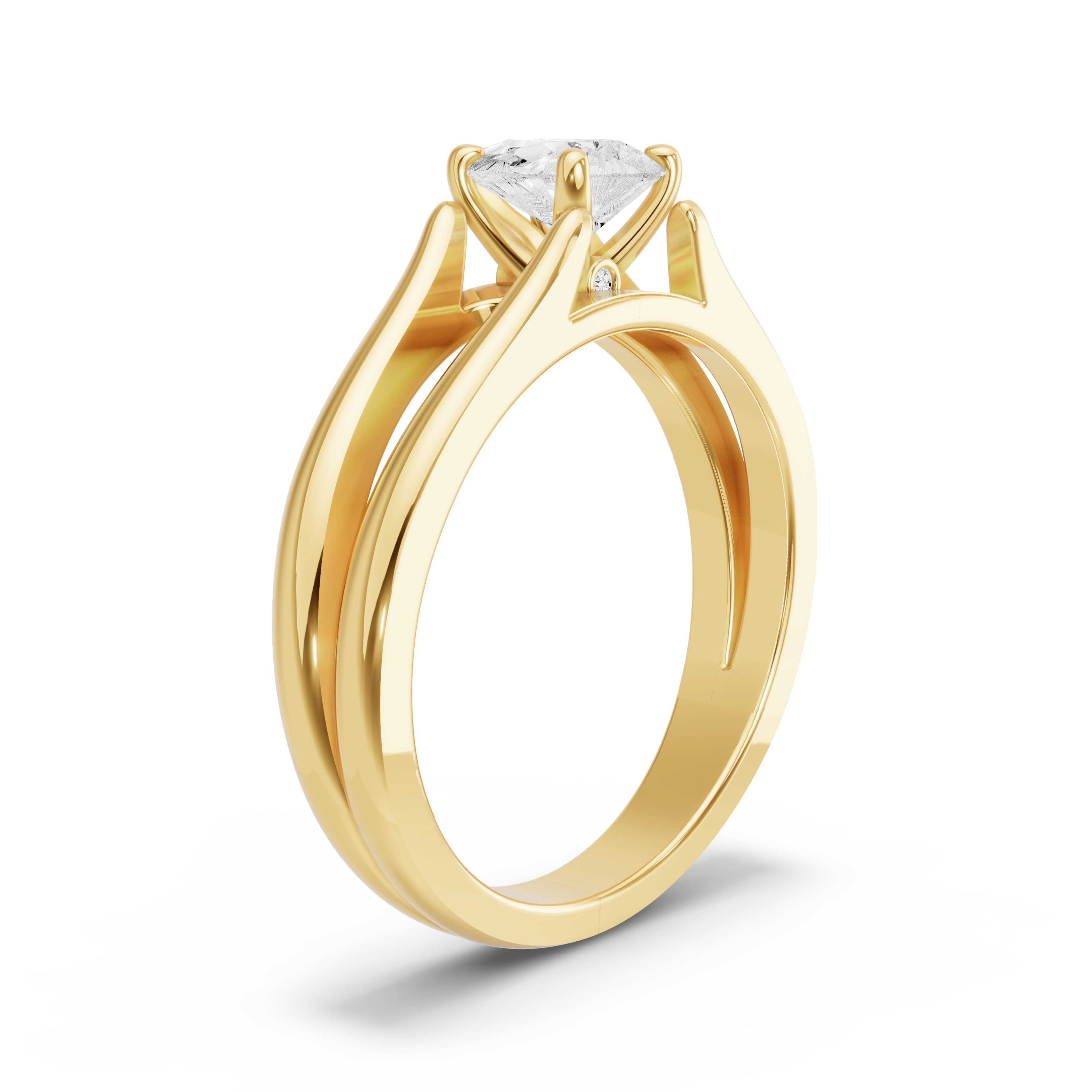 Image for Pear Surprise diamond Ring with Split Ring Solitaire band