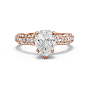 Image for Pear Surprise diamond Ring with Triple Row Pave band