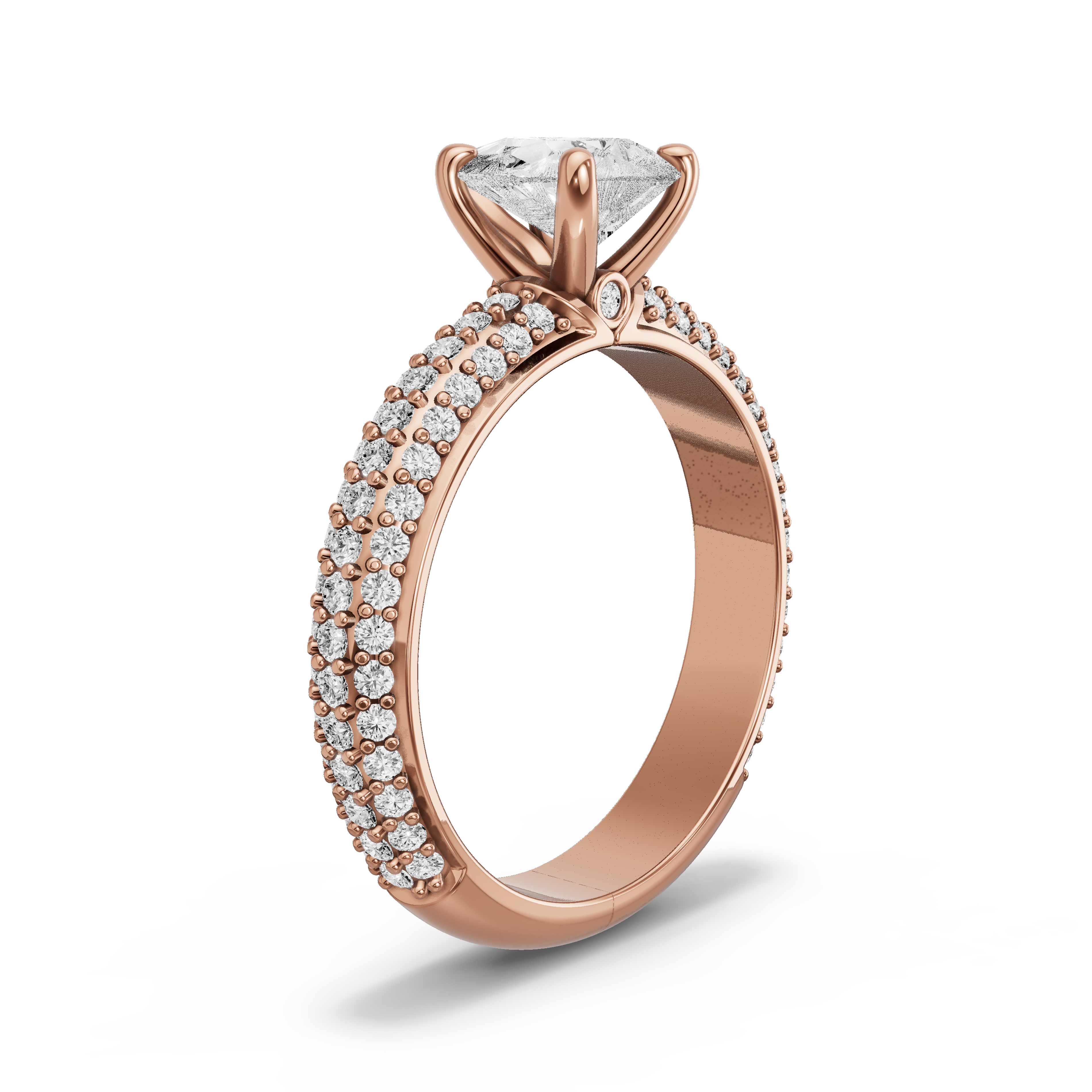 Image for Pear Surprise diamond Ring with Triple Row Pave band