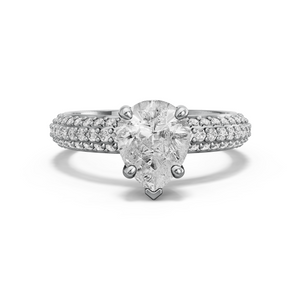 Image for Pear Surprise diamond Ring with Triple Row Pave band