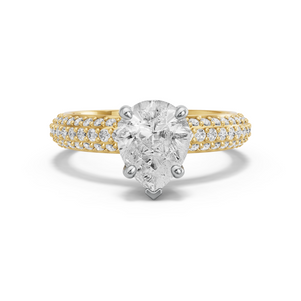 Image for Pear Surprise diamond Ring with Triple Row Pave band
