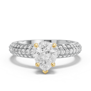 Image for Pear Surprise diamond Ring with Triple Row Pave band