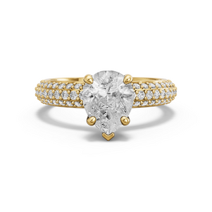 Image for Pear Surprise diamond Ring with Triple Row Pave band