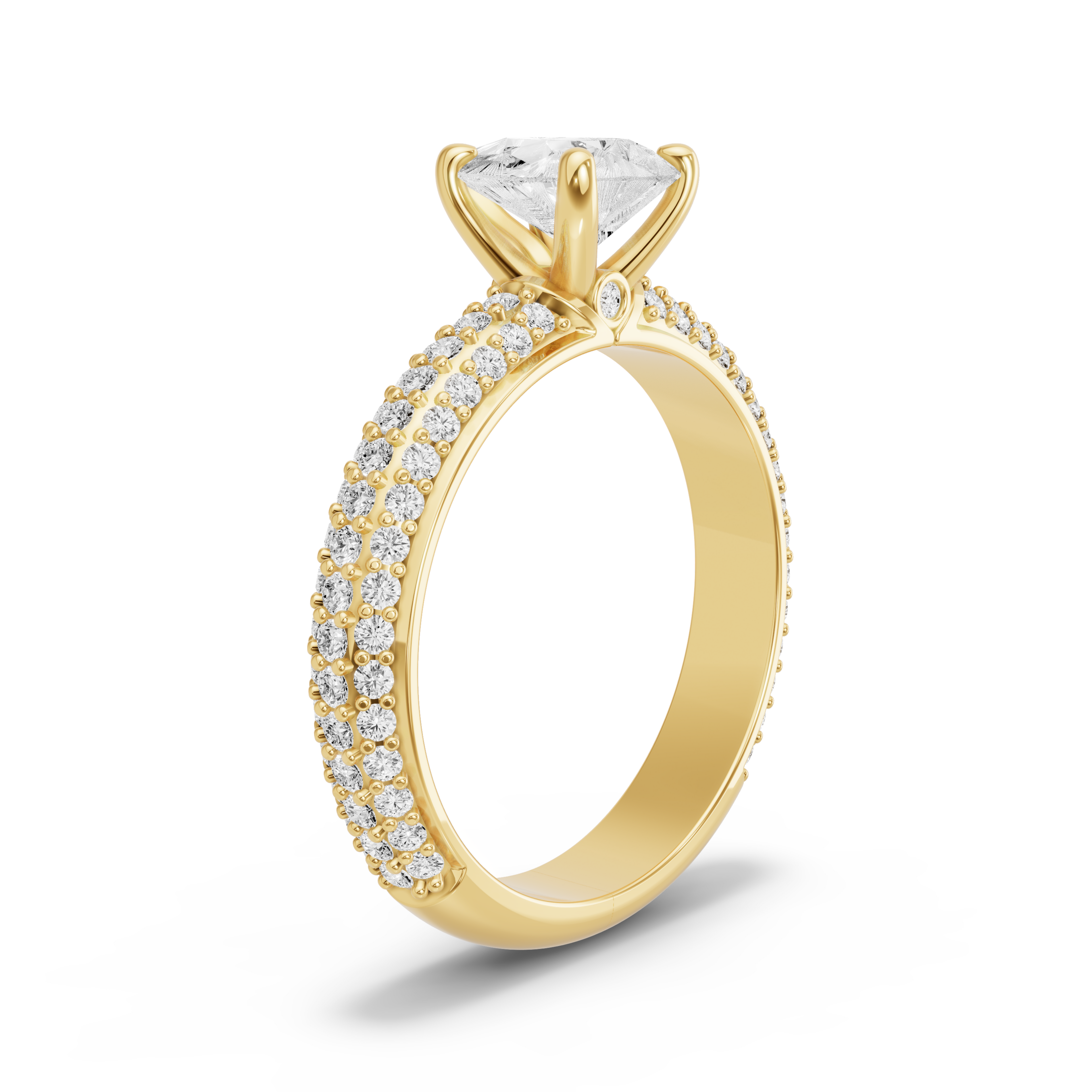 Image for Pear Surprise diamond Ring with Triple Row Pave band