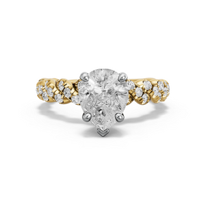 Image for Pear Surprise diamond Ring with Twist Pave band