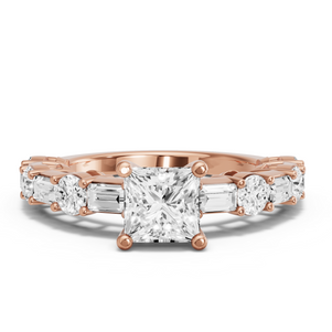 Image for Princess Surprise diamond Ring with Alternating Baguette band