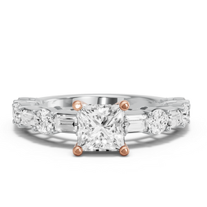 Image for Princess Surprise diamond Ring with Alternating Baguette band