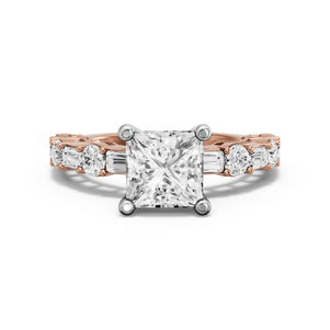 Image for Princess Surprise diamond Ring with Alternating Baguette band