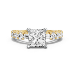 Image for Princess Surprise diamond Ring with Alternating Baguette band