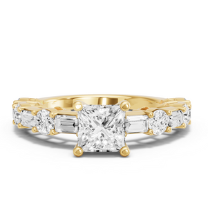 Image for Princess Surprise diamond Ring with Alternating Baguette band