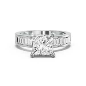 Image for Princess Surprise diamond Ring with Baguette Channel band in 10K Two Tone Rose Gold