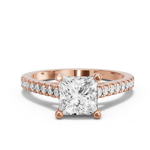 Image for Princess Surprise diamond Ring with Cathedral Pave band