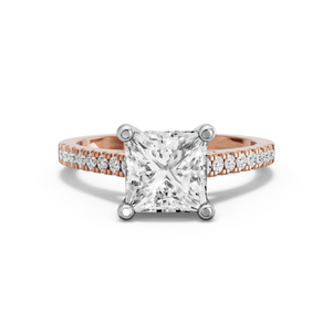 Image for Princess Surprise diamond Ring with Cathedral Pave band