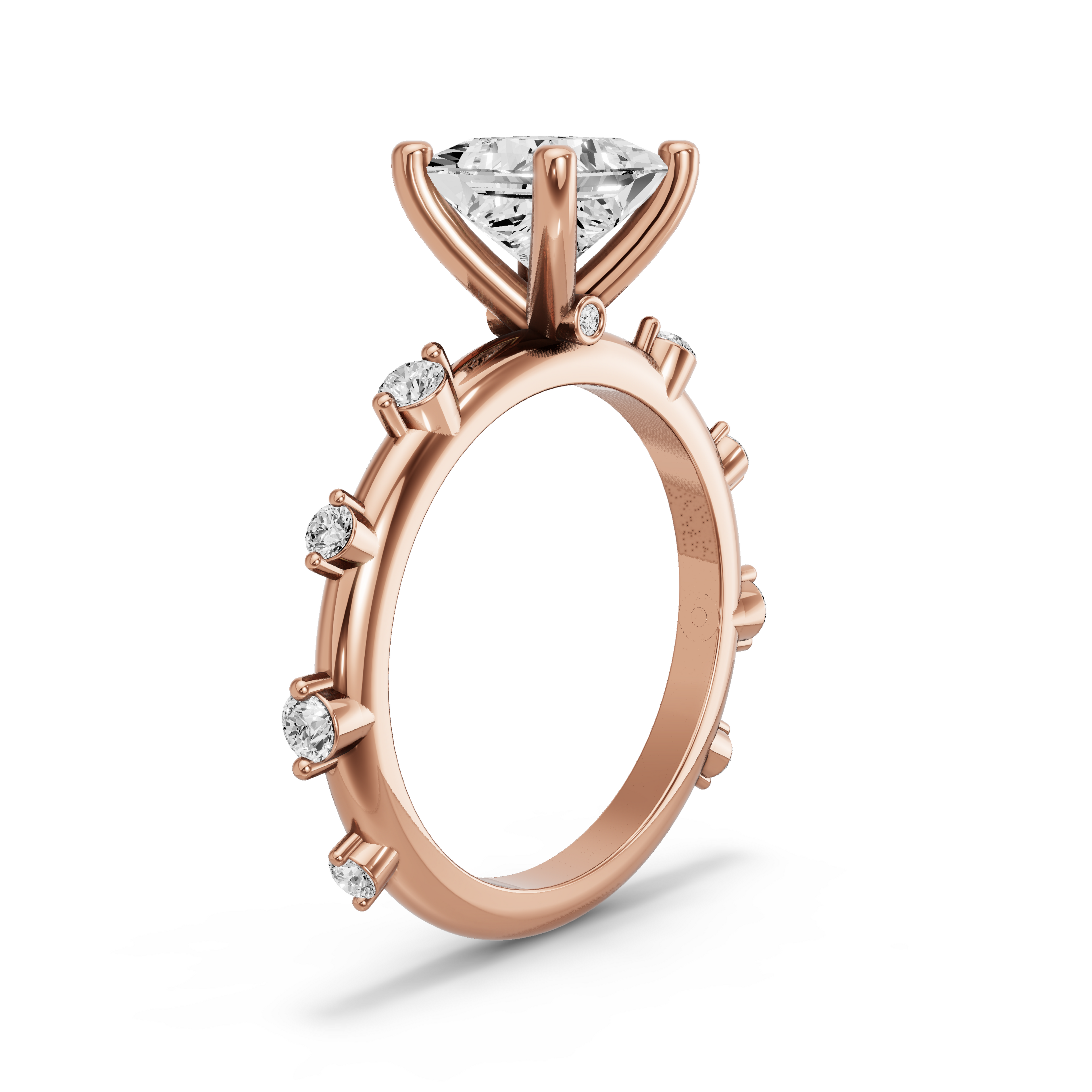Image for Princess Surprise diamond Ring with Floating Station band in 10K Yellow Gold