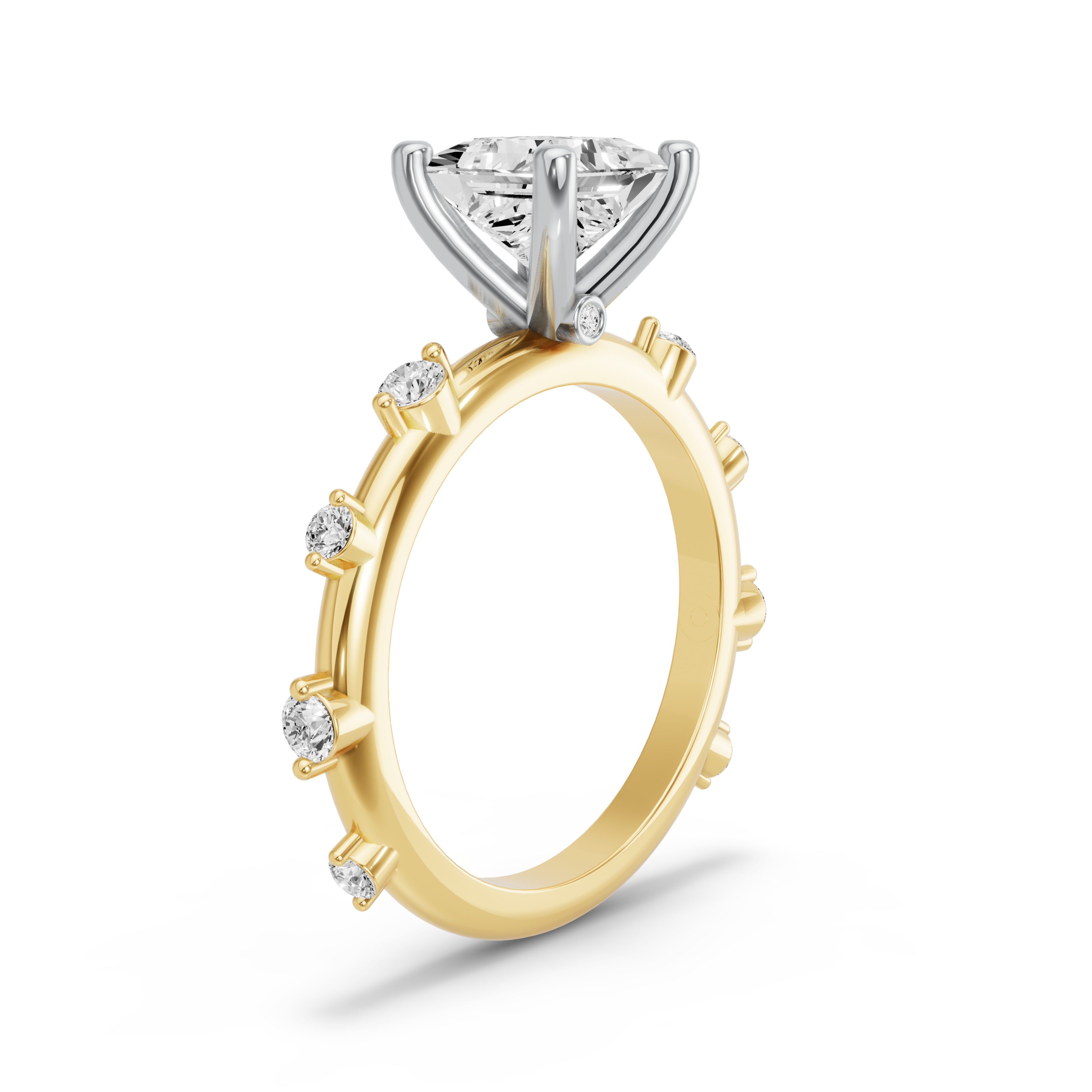 Image for Princess Surprise diamond Ring with Floating Station band in 10K Rose Gold