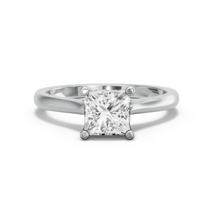 Image for Princess Surprise diamond Ring with Knife Edge Cathedral band in 14K Two Tone Rose Gold