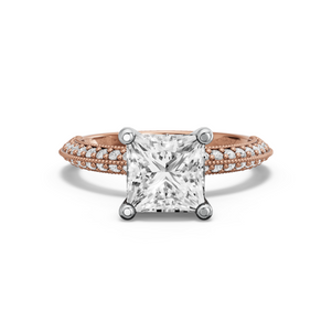 Image for Princess Surprise diamond Ring with Knife Edge Pave band