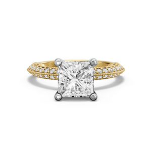 Image for Princess Surprise diamond Ring with Knife Edge Pave band