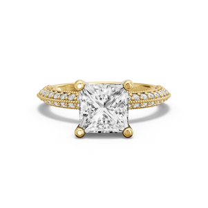 Image for Princess Surprise diamond Ring with Knife Edge Pave band in 18K White Gold