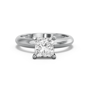 Image for Princess Surprise diamond Ring with Knife Edge Solitaire band in 10K Two Tone Rose Gold