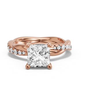 Image for Princess Surprise diamond Ring with Rope Pave band