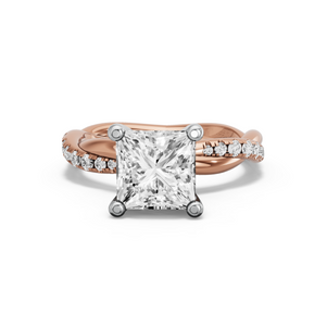 Image for Princess Surprise diamond Ring with Rope Pave band