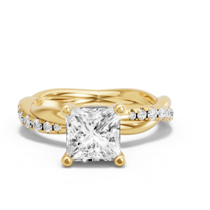 Image for Princess Surprise diamond Ring with Rope Pave band