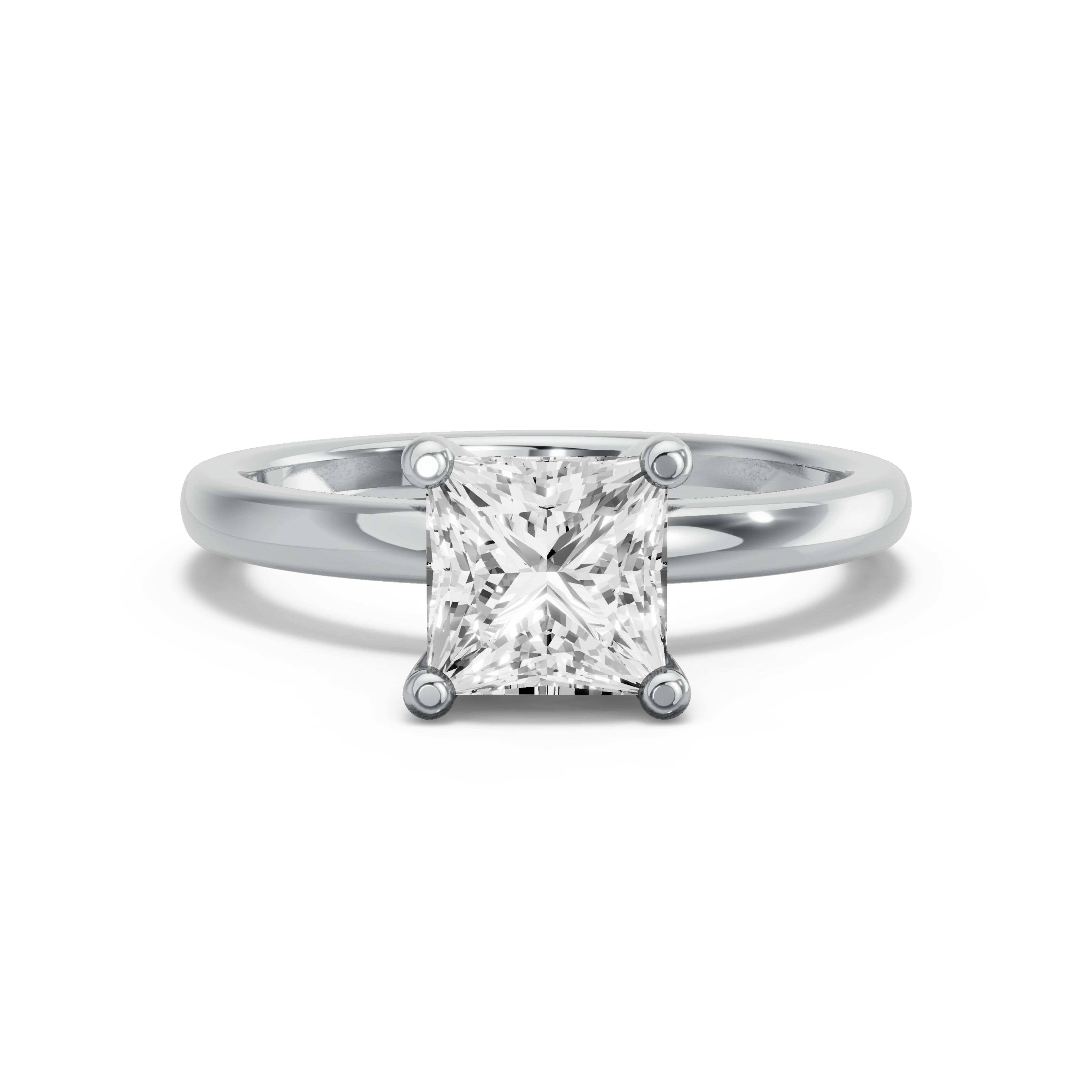 Image for Princess Surprise diamond Ring with Solitaire band in 14K Two Tone Rose Gold