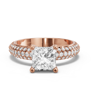 Image for Princess Surprise diamond Ring with Triple Row Pave band