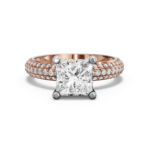 Image for Princess Surprise diamond Ring with Triple Row Pave band